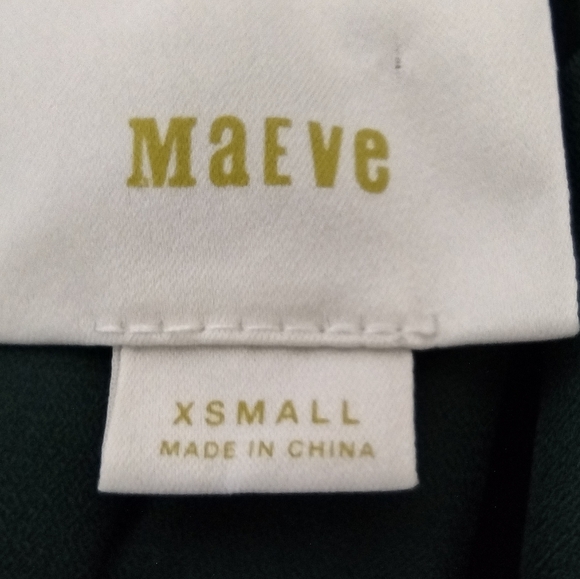 Anthropologie Maeve Floral Tallie Cold Shoulder Silk Blouse Womens XS Green 90s - Picture 10 of 12